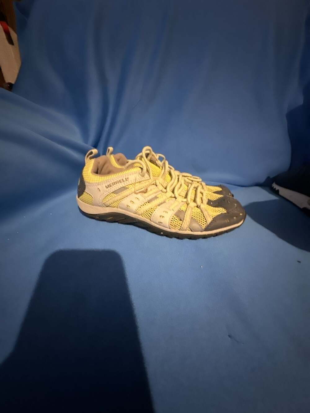 Merrell Mykos Lime Green and Grey Mesh Trail Hiking Shoes Womens 7.5